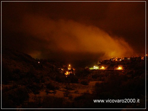 Vicovaro - Panorama notturno con la neve