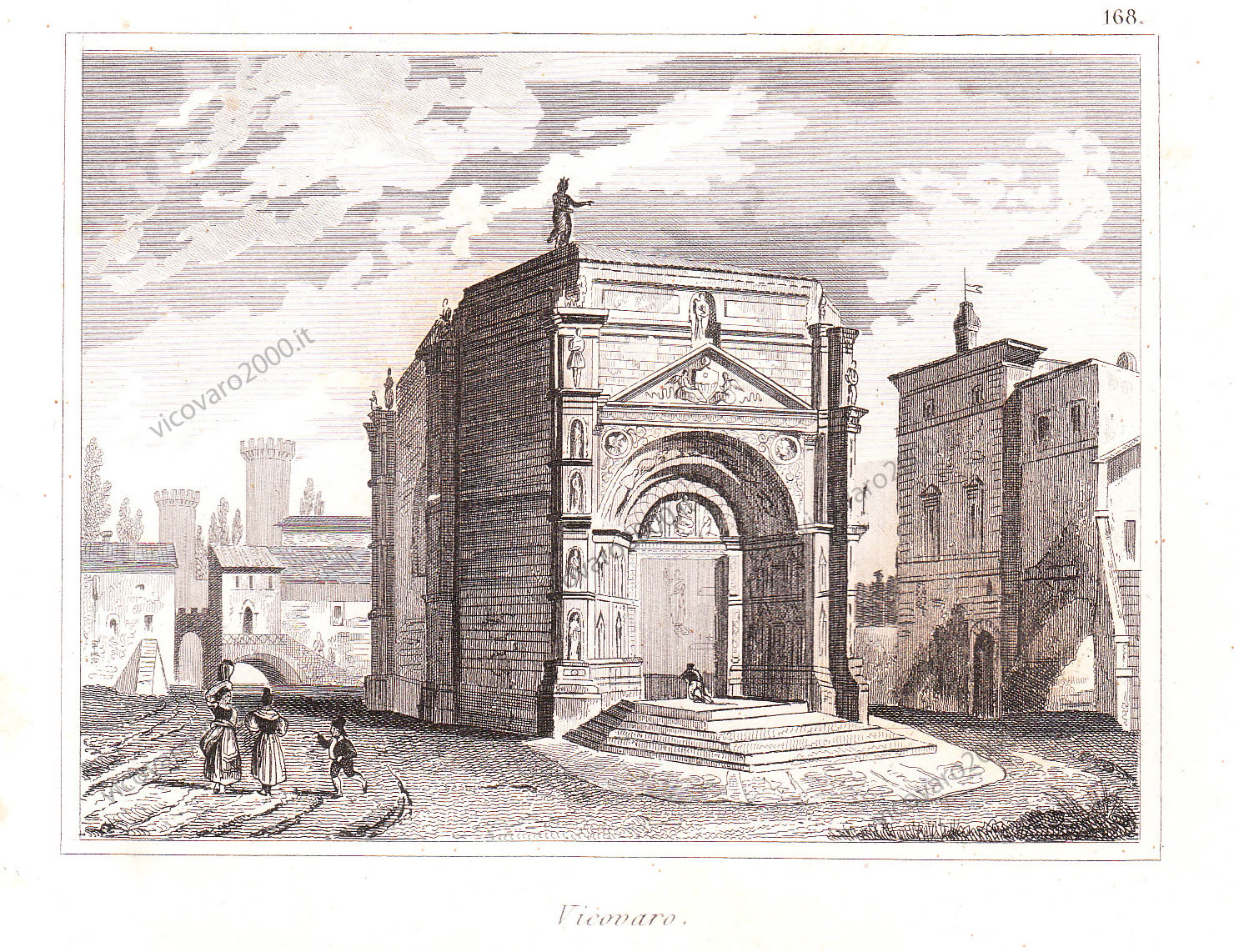 Tempietto di San Giacomo a Vicovaro - Stampa 1836
