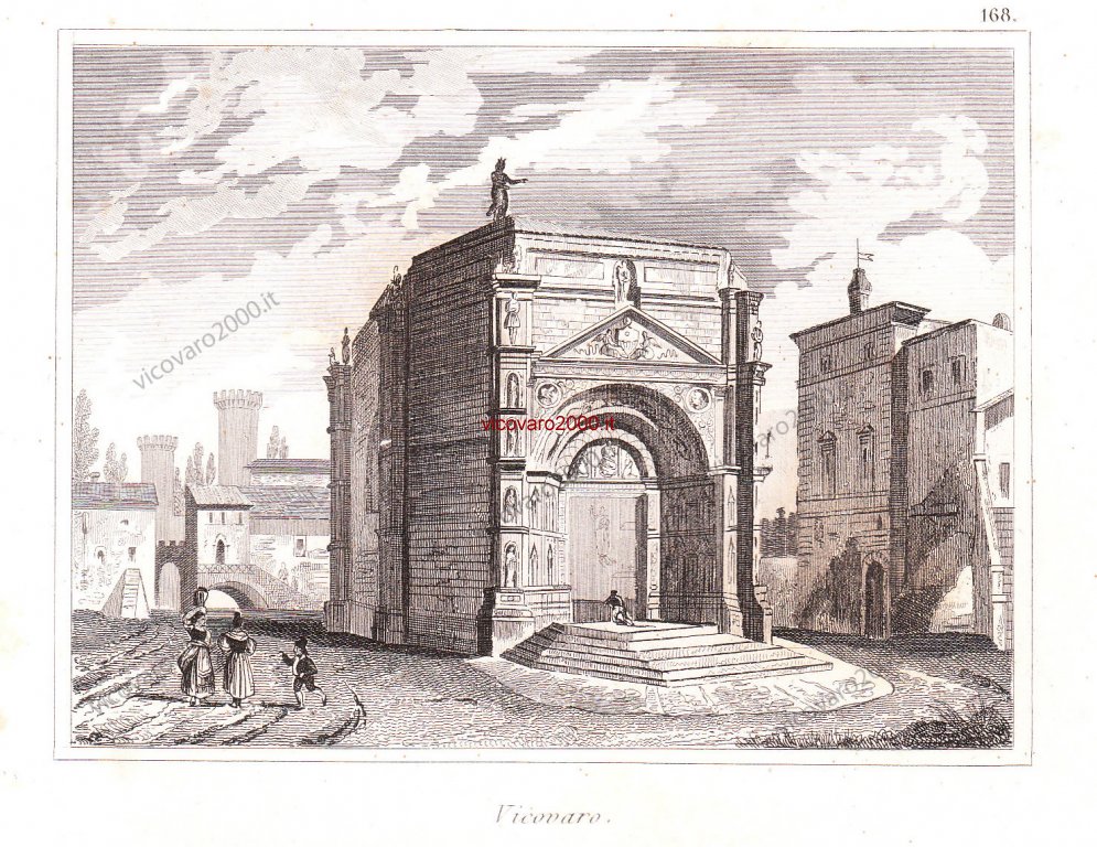 Stampa del tempietto di san Giacomo di Vicovaro - 1836 